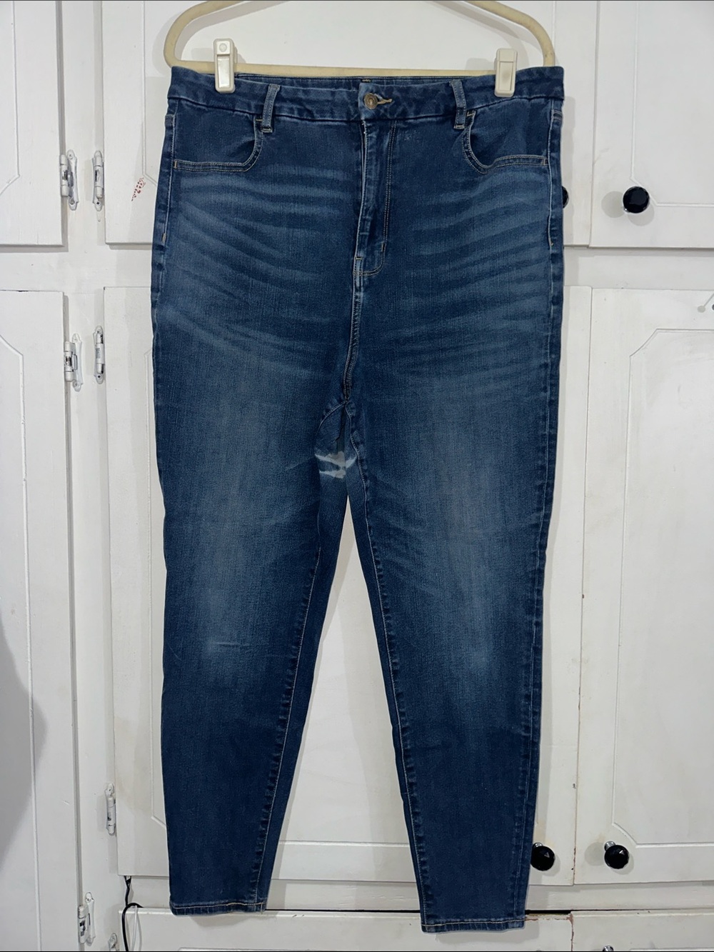 American Eagle Outfitters Navy Blue High-Rise Straight Jeans